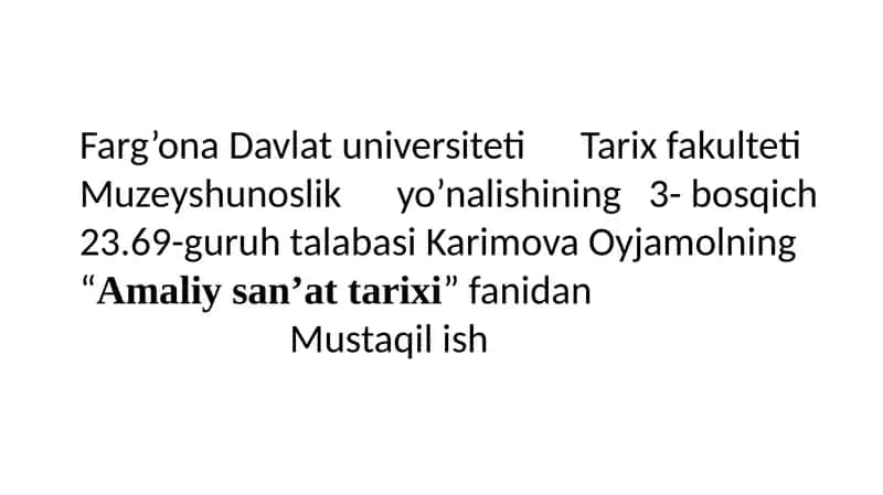 Misr amaliy san’ati: kulolchilik va zargarlik 1