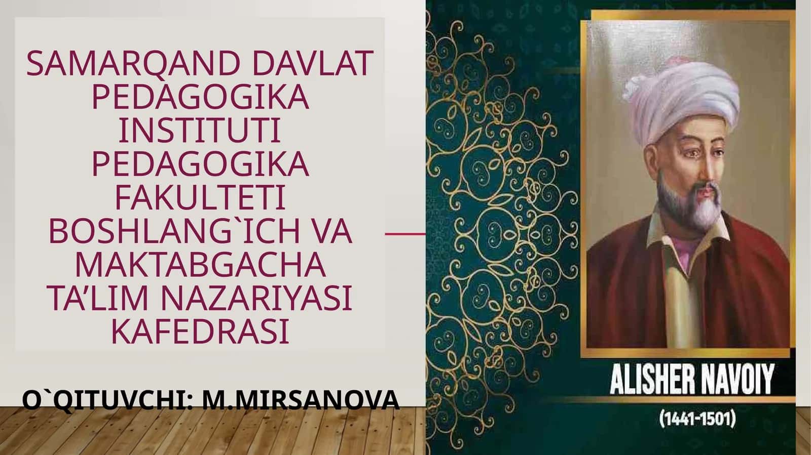 Navoiyning o‘zbek adabiyoti taraqqiyotidagi o‘rni 1