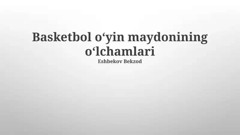 Basketbol oʻyin maydonining oʻlchamlari 1