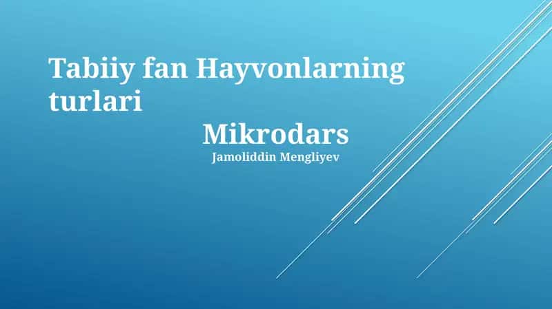 Tabiiy fan Hayvonlarning turlari 1