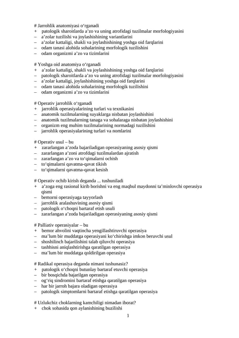 Jarrohlik anatomiyasi o‘rganadi 1