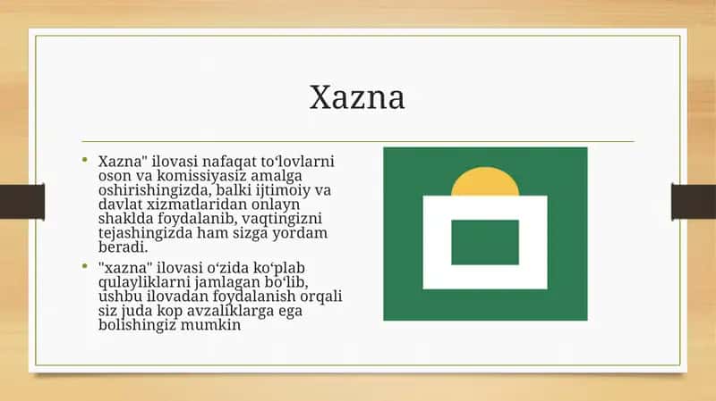 Xazna ilovasi 1