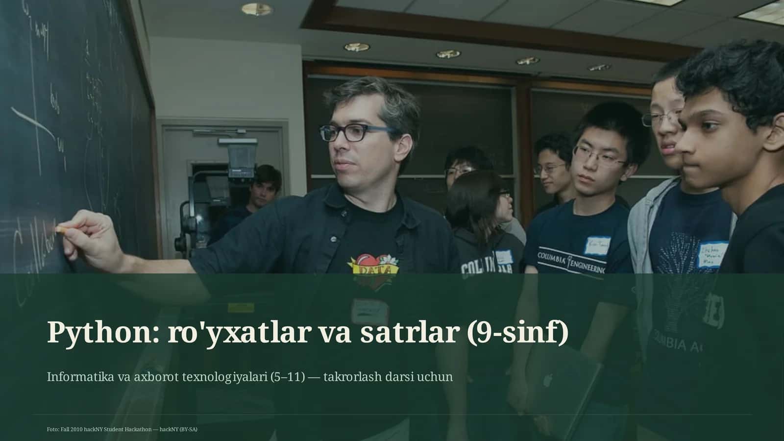 Python: ro'yxatlar va satrlar (9-sinf) 1