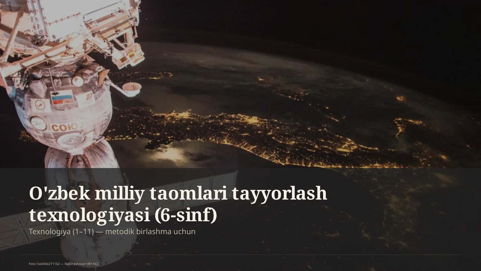 O'zbek milliy taomlari tayyorlash texnologiyasi (6-sinf) 1