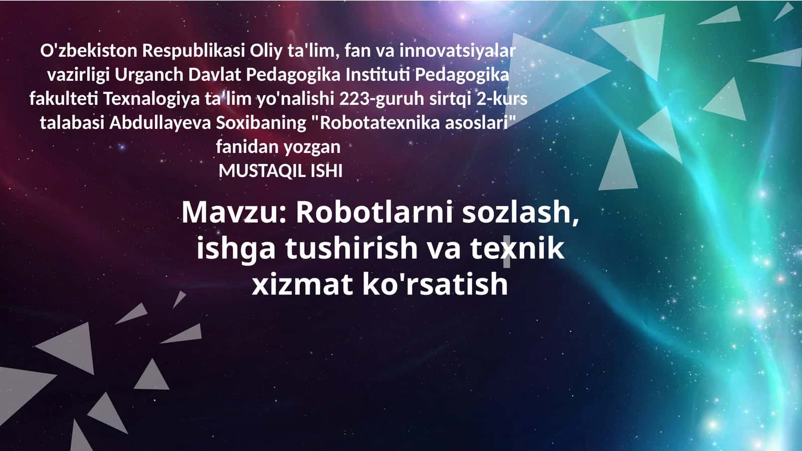 Robotatexnika asoslari 1