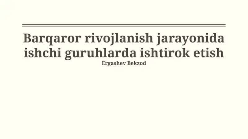 Ishchi Guruhlarda Samarali Qatnashish Uchun Strategiyalar 1