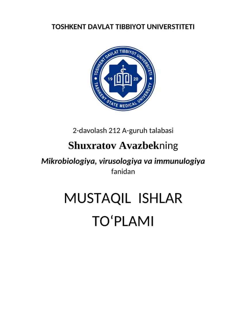 Oziq ovqat mahsulotlariga (sut va go'sht) sanitar bakteriologik baho berish va tahlil qilish 1