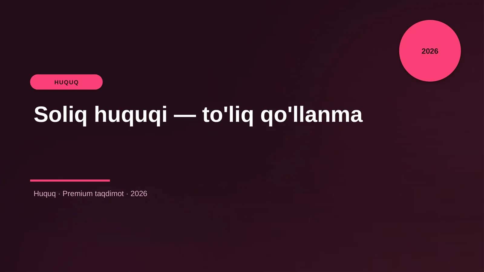Soliq huquqi — to'liq qo'llanma 1