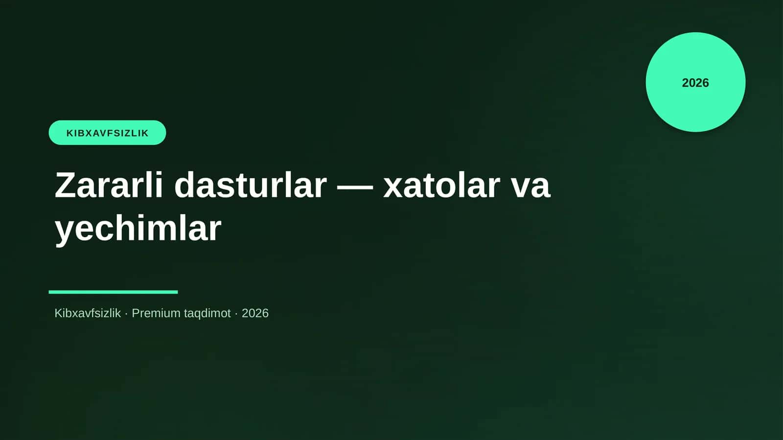 Zararli dasturlar — xatolar va yechimlar 1