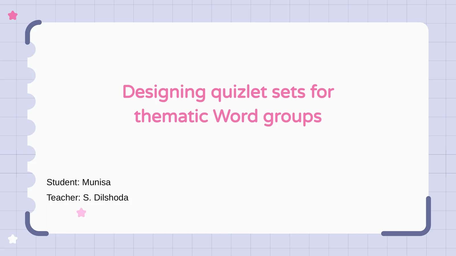 Designing quizlet sets for thematic Word groups 1