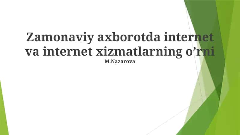 Zamonaviy axborotda internet va internet xizmatlarning oʼrni 1