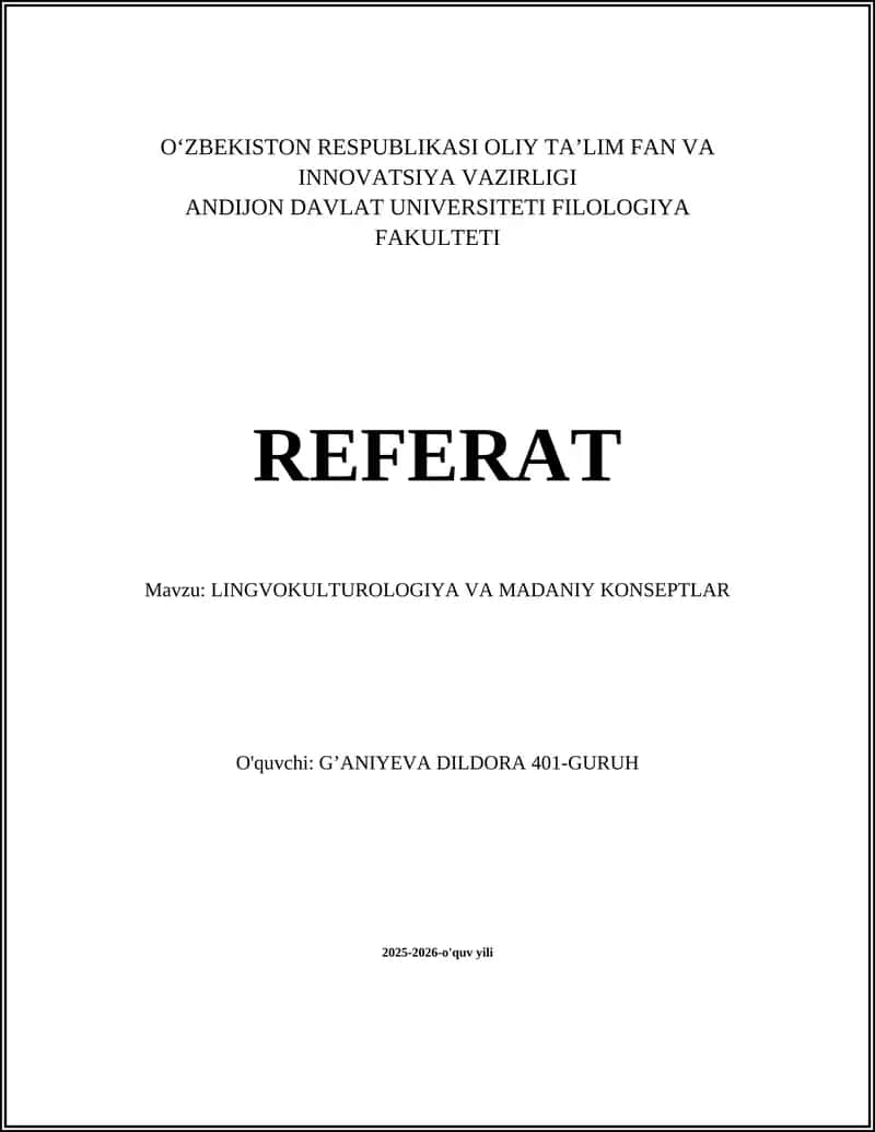 LINGVOKULTUROLOGIYA VA MADANIY KONSEPTLAR 1