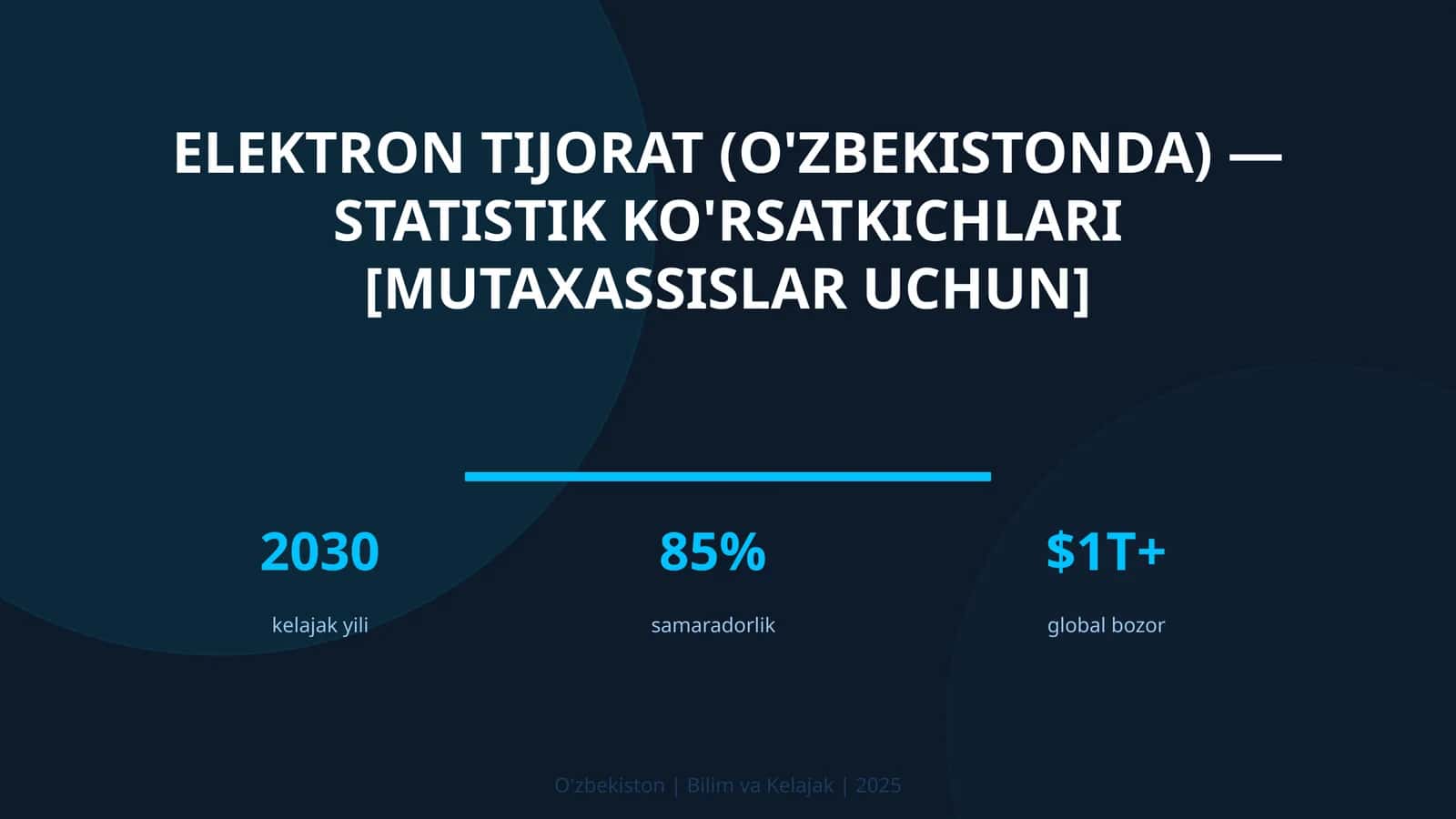Elektron tijorat (O'zbekistonda) — statistik ko'rsatkichlari [mutaxassislar uchun] 1