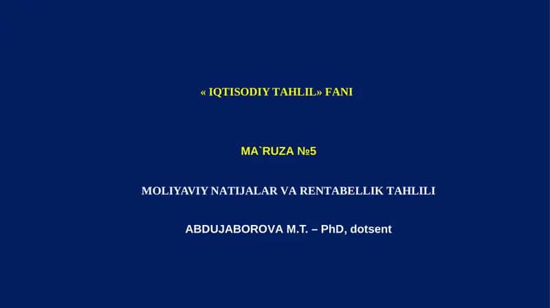 IQTISODIY TAHLIL 1