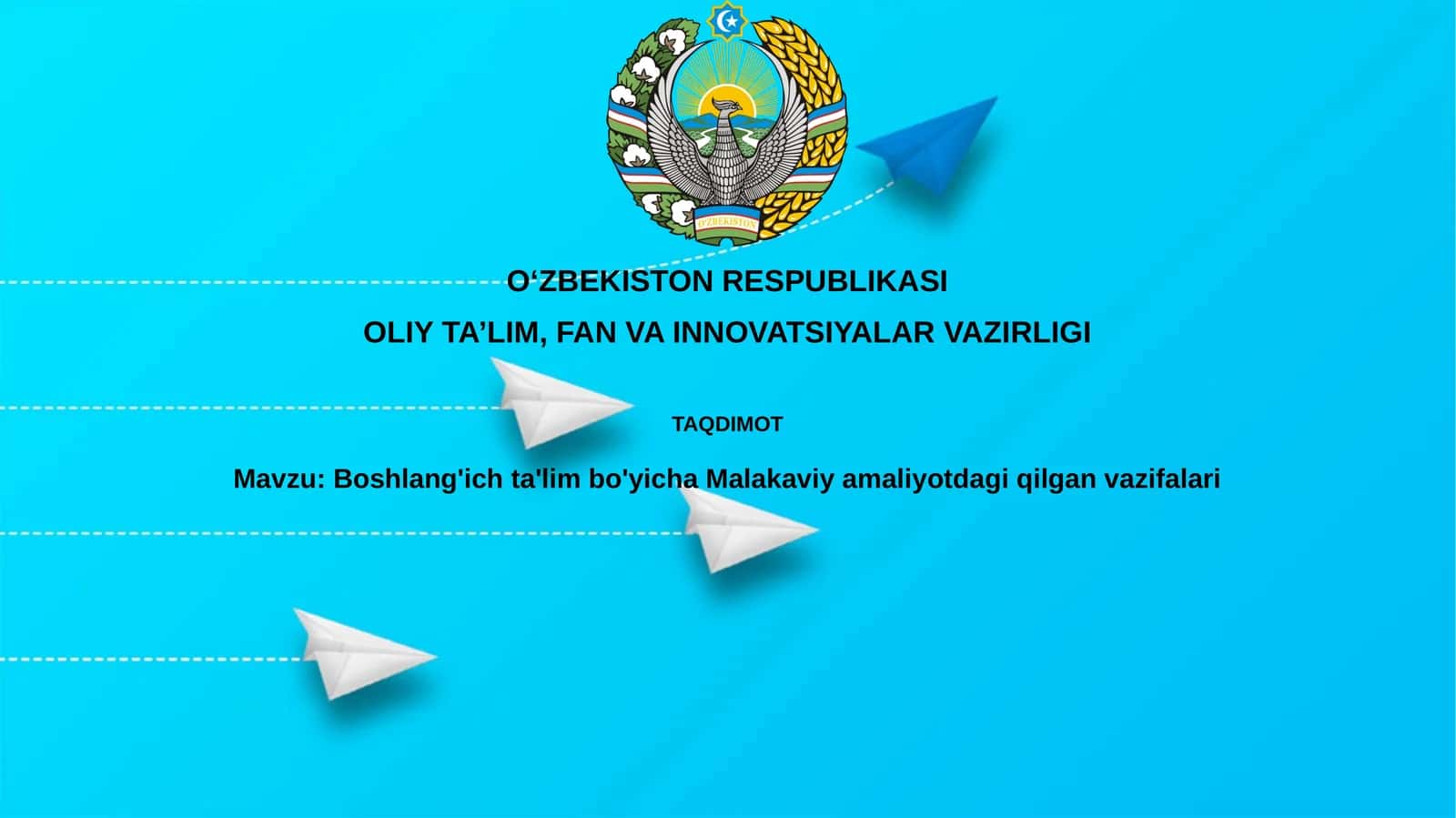 Boshlang'ich ta'lim bo'yicha Malakaviy amaliyotdagi qilgan vazifalari 1
