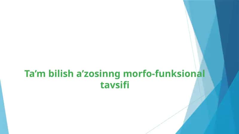 Ta’m bilish a’zosinng morfo-funksional tavsifi 1