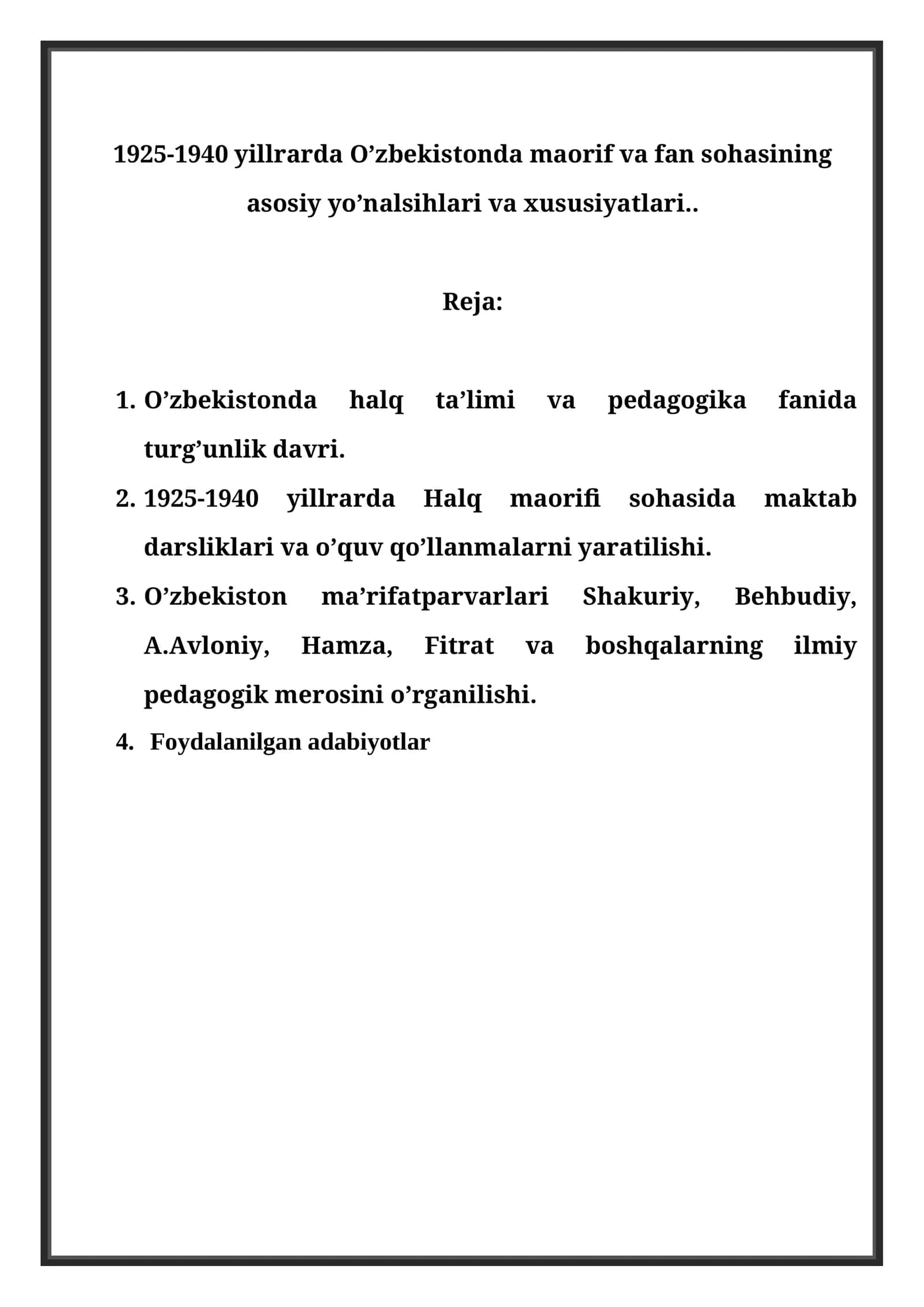O’zbekistonda maorif va fan sohasi 1