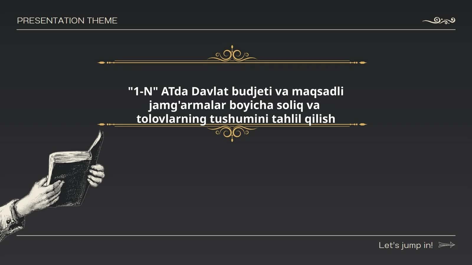 "1-N" ATda Davlat budjeti va maqsadli jamg'armalar boyicha soliq va tolovlarning tushumini tahlil qilish 1