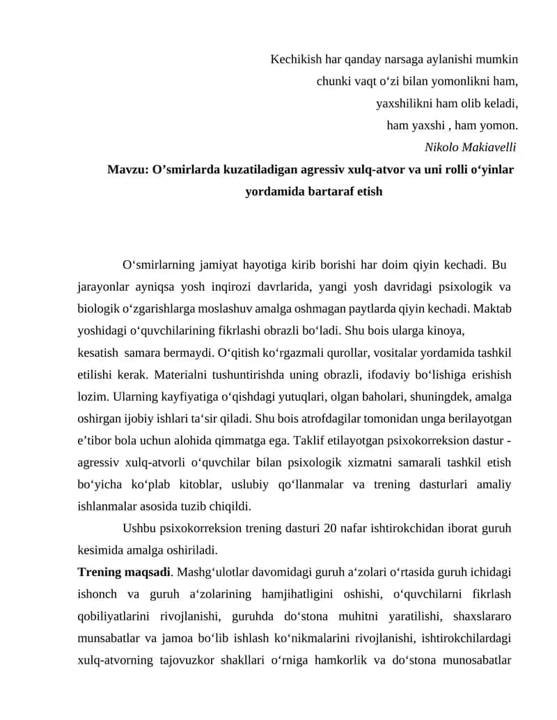 Psixokorreksion dasturi 1