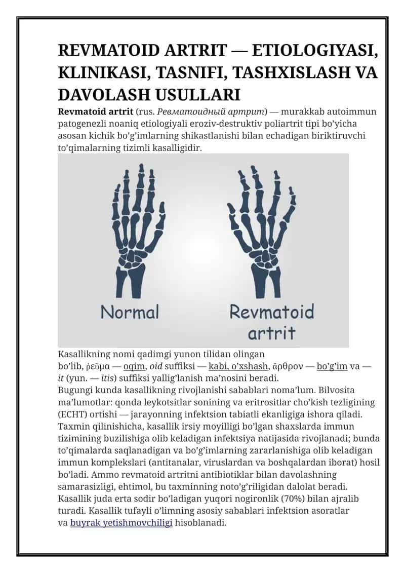 Revmatoid artrit 1