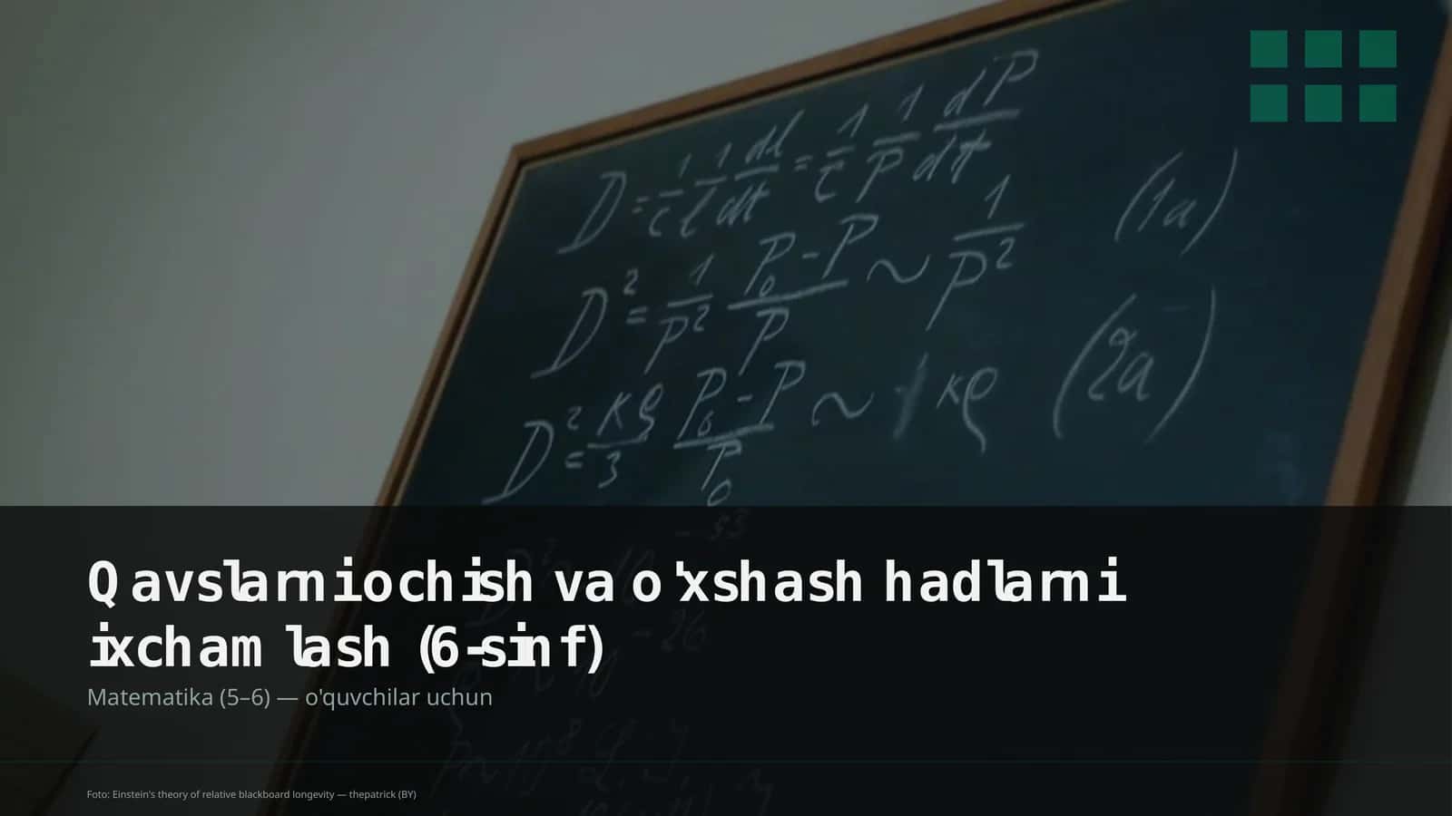 Qavslarni ochish va o'xshash hadlarni ixchamlash (6-sinf) 1