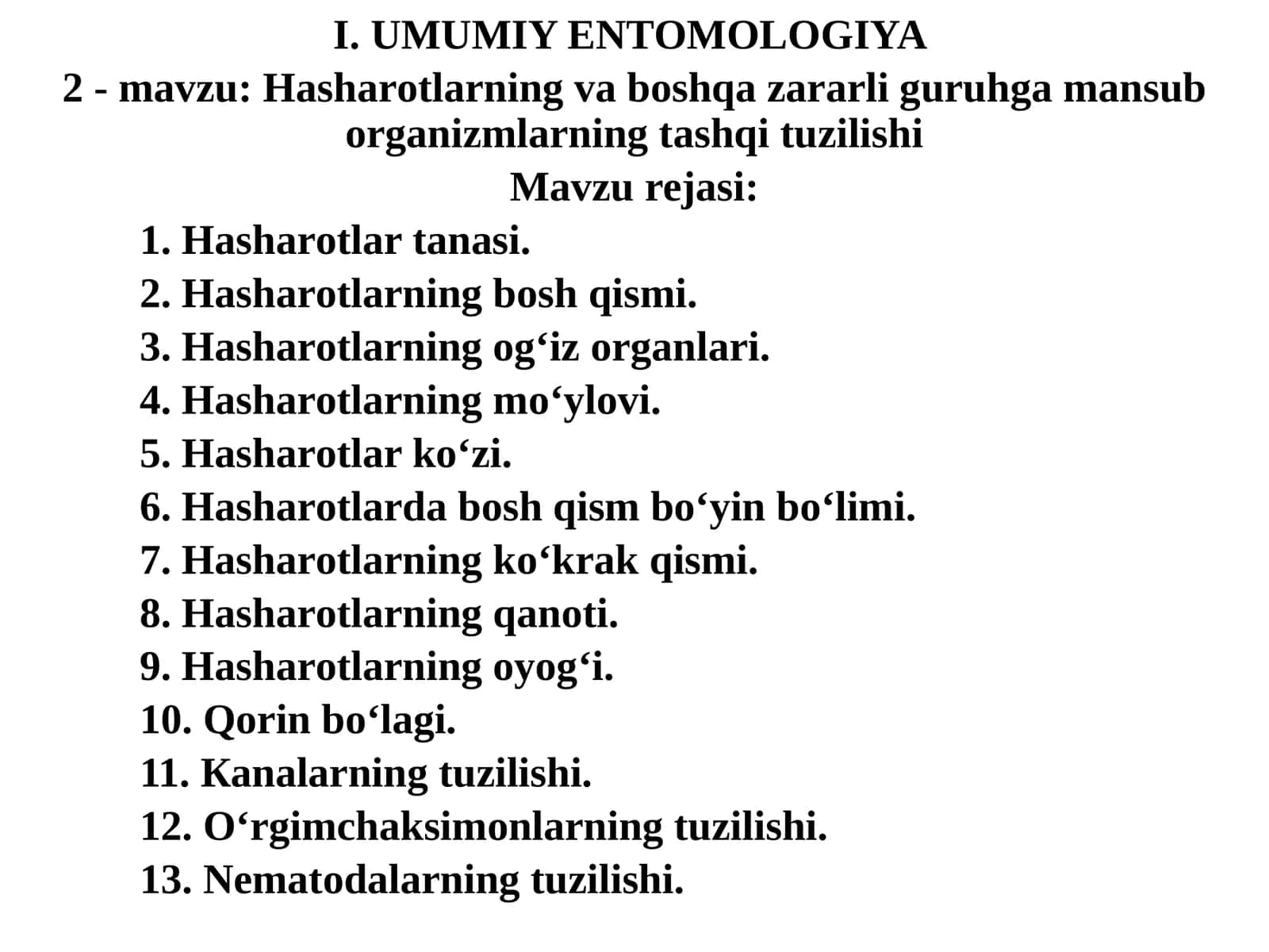 Hаshаrоtlаrning vа bоshqа zаrаrli guruhgа mаnsub оrgаnizmlаrning tаshqi tuzilishi 1