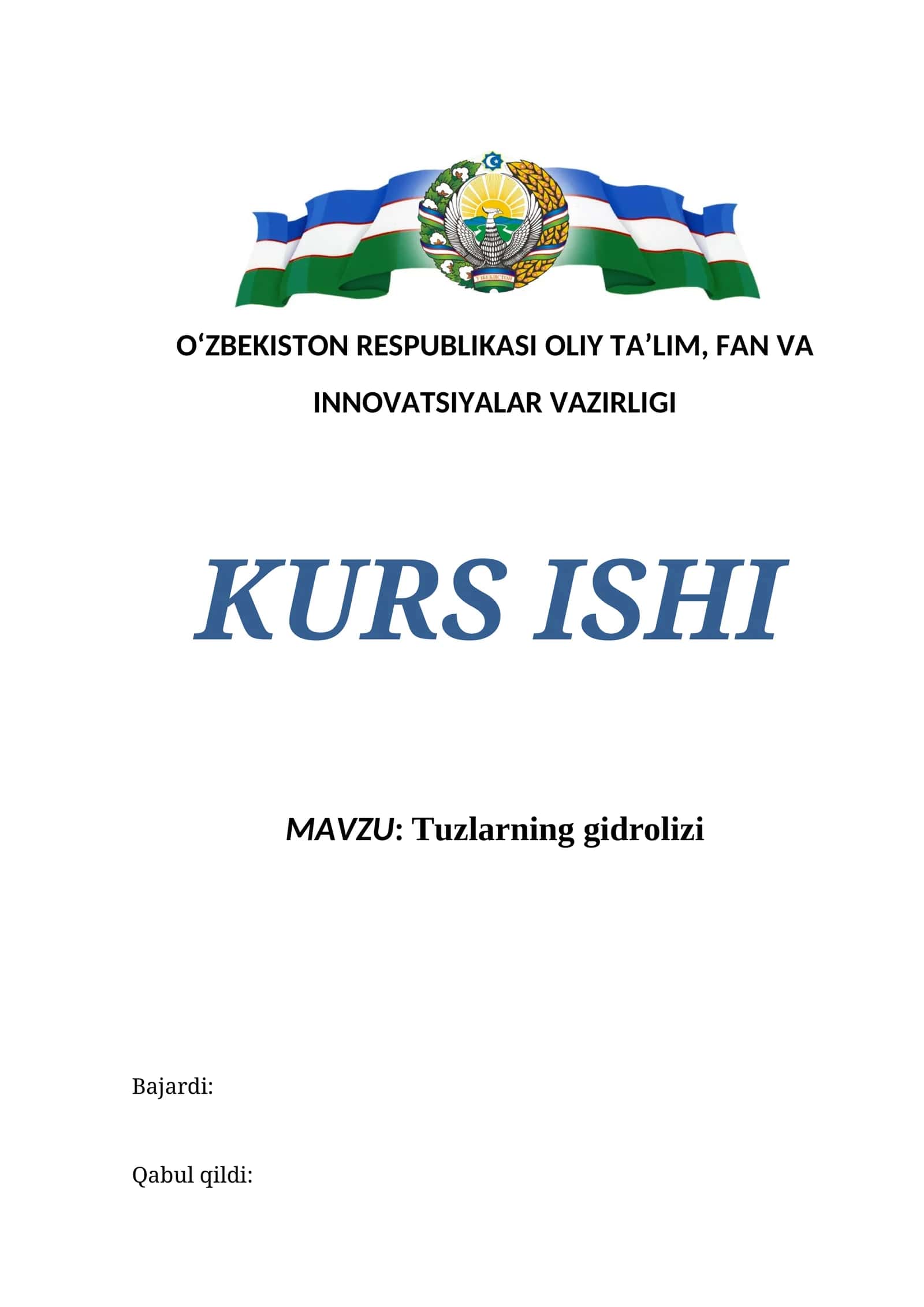 Tuzlarning gidrolizi 1