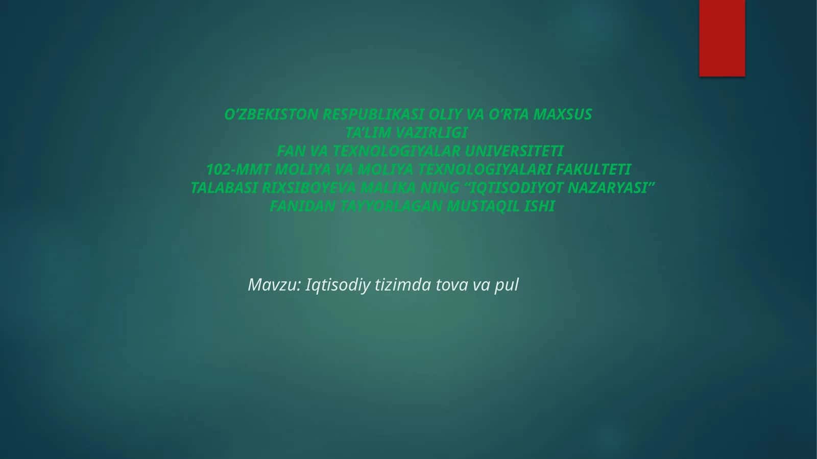 Iqtisodiytizimdatovavapul 1