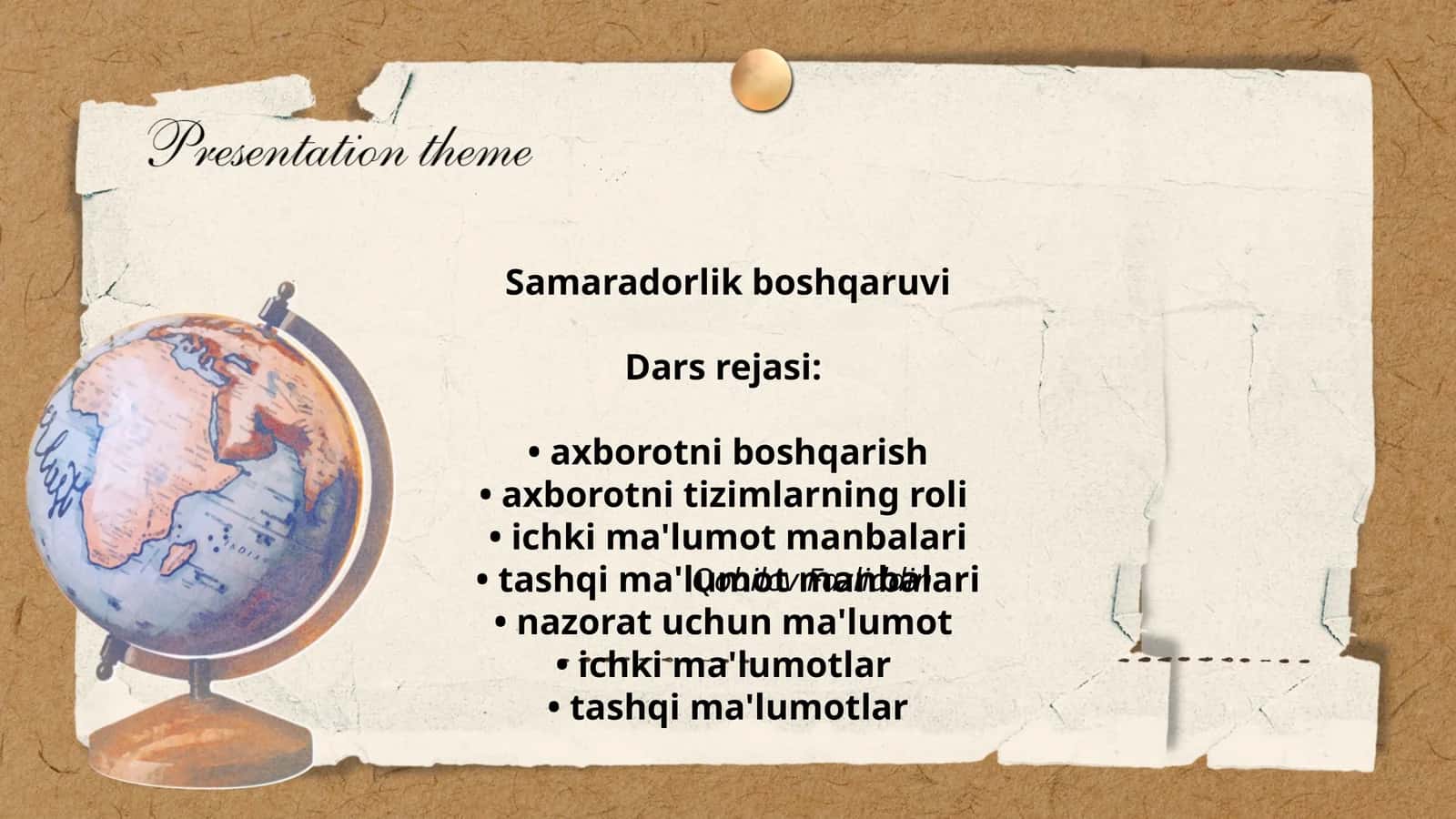 Samaradorlik boshqaruvi 1