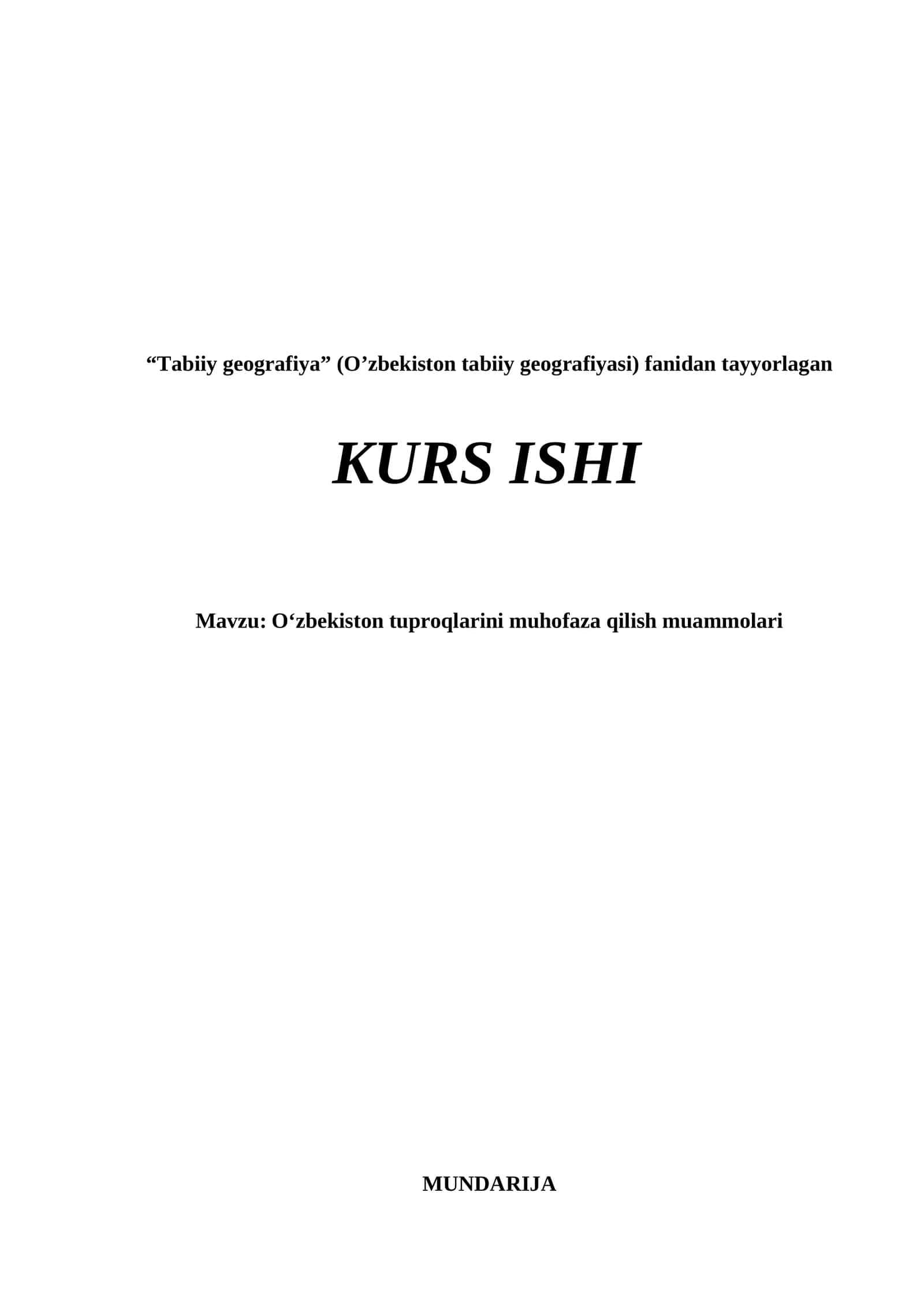 Oʻzbekiston tuproqlarini muhofaza qilish muammolari 1
