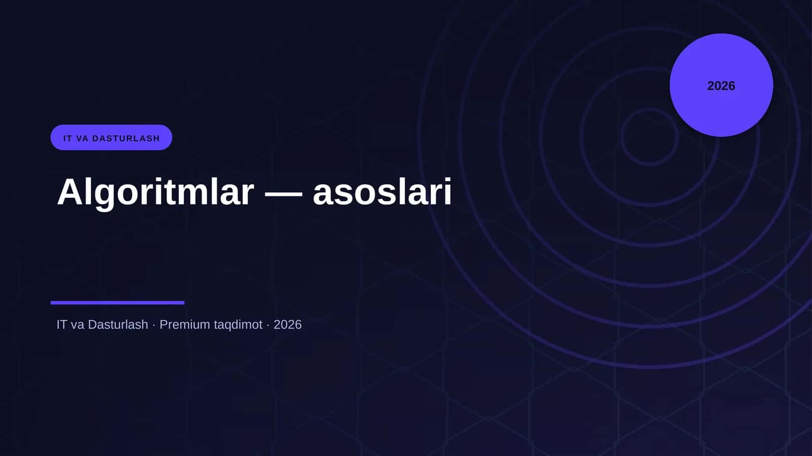 Algoritmlar — asoslari 1