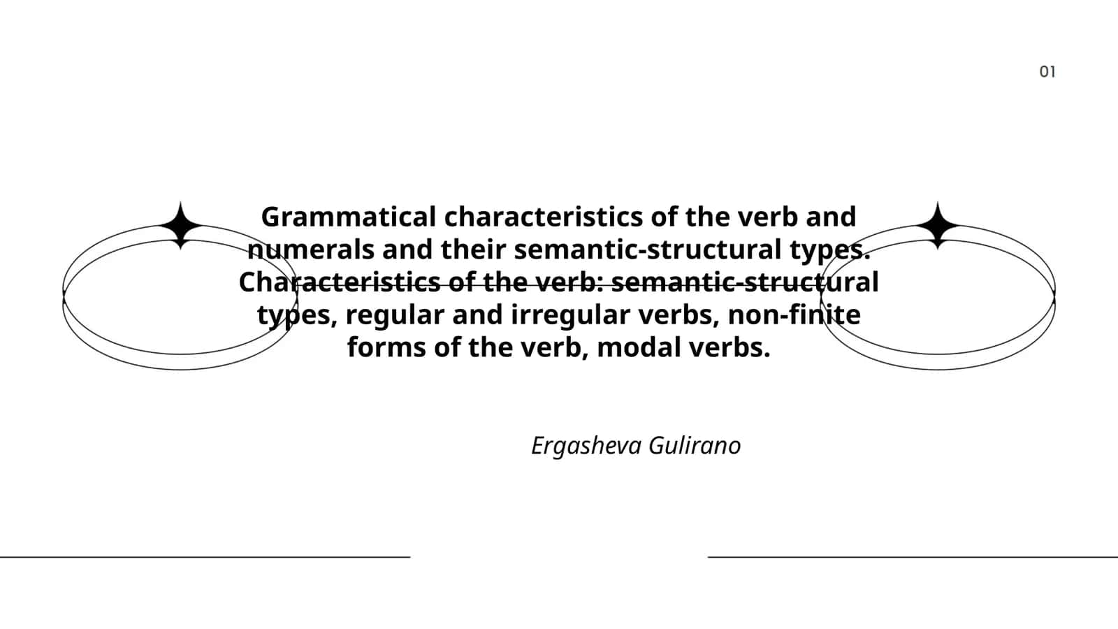 Grammatical Characteristics of the Verb and Numerals 1