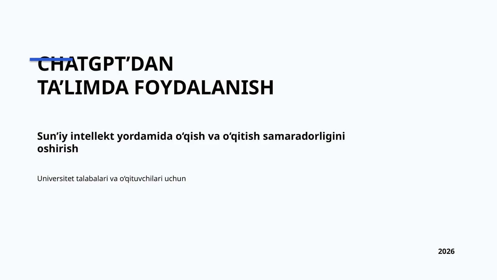 CHATGPT’DAN TA’LIMDA FOYDALANISH 1