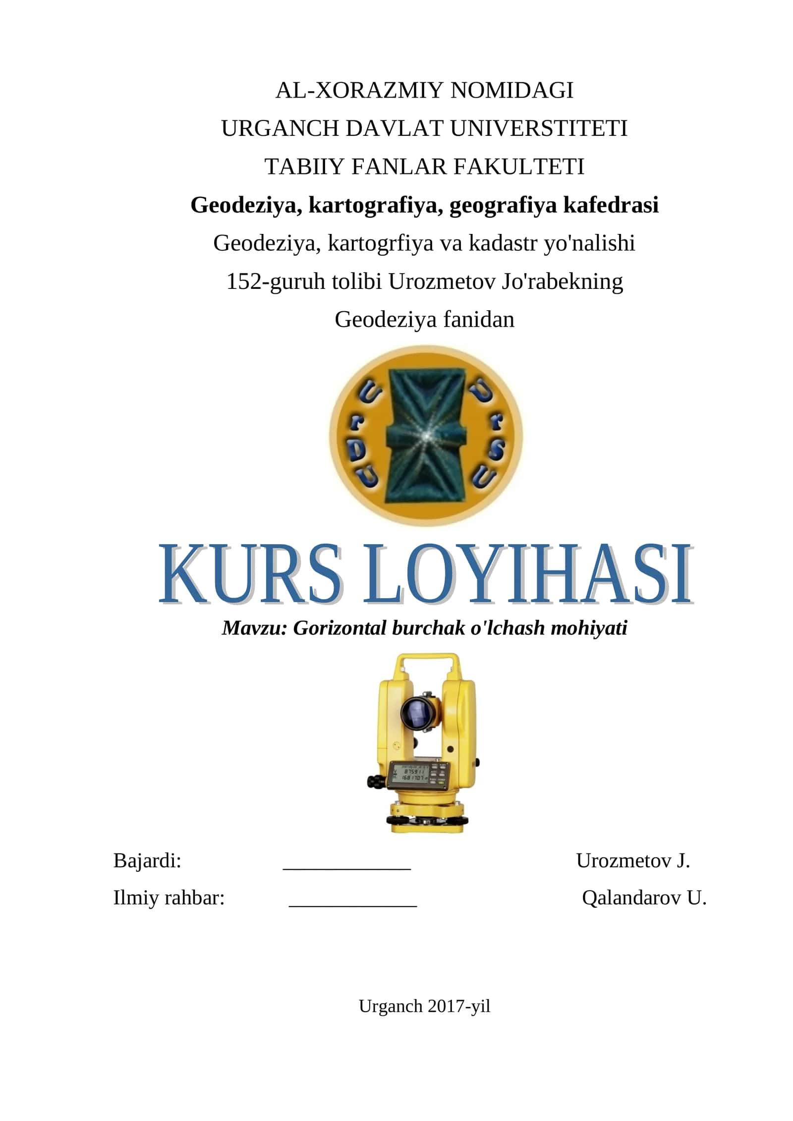 Gorizontal burchak o'lchash mohiyati 1