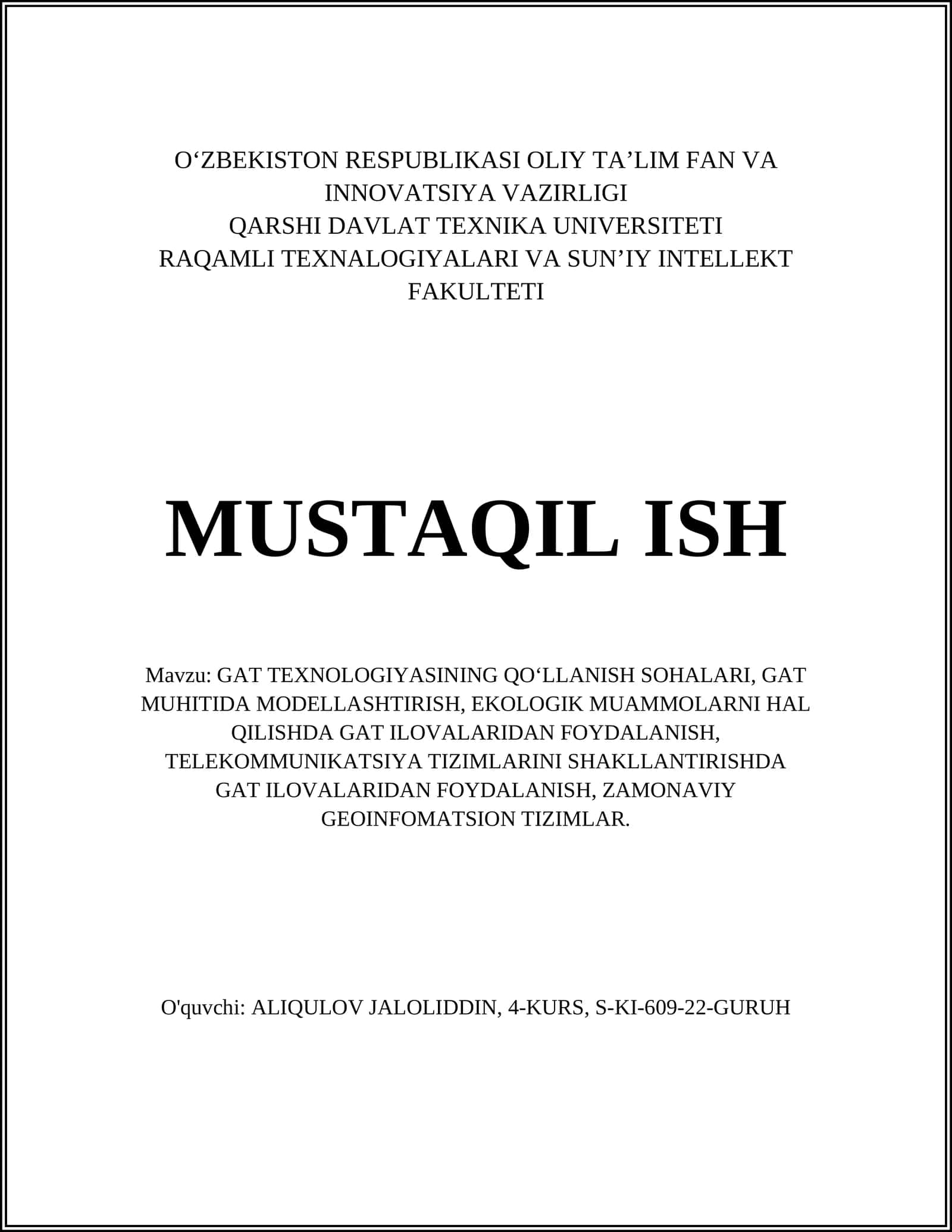 GAT TEXNOLOGIYASINING QO‘LLANISH SOHALARI 1