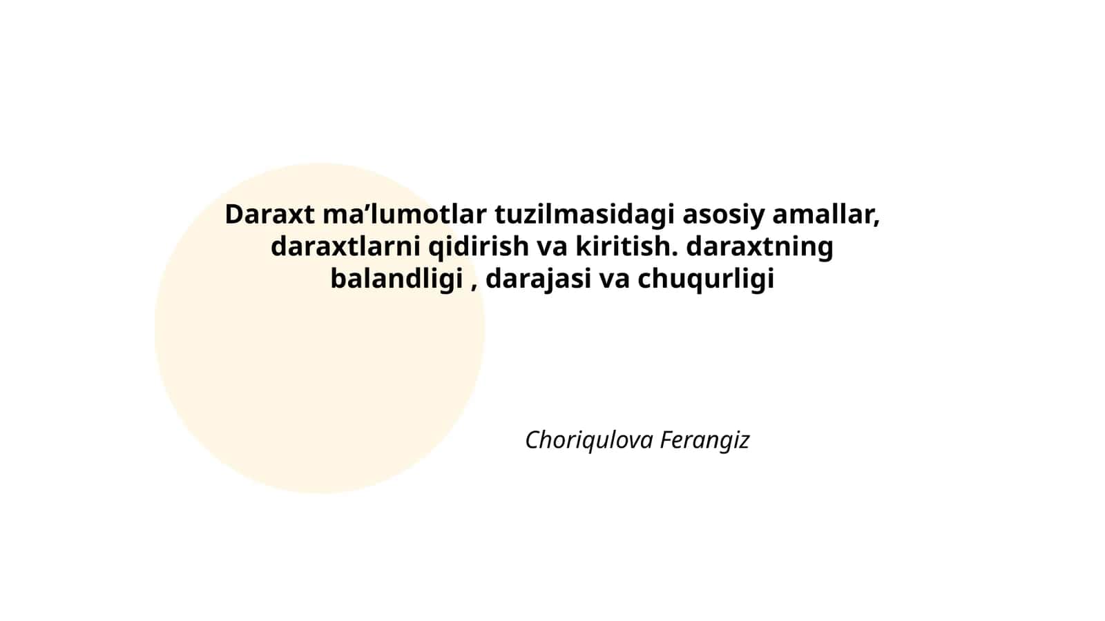 Daraxt ma'lumotlar tuzilmasi asoslari 1