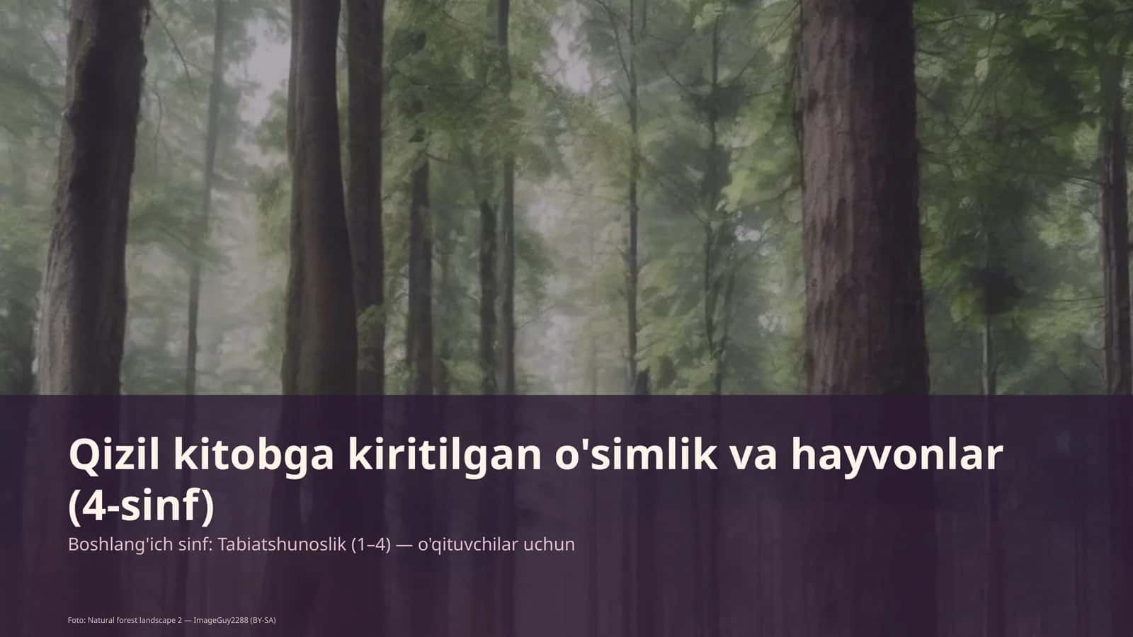 Qizil kitobga kiritilgan o'simlik va hayvonlar (4-sinf) 1
