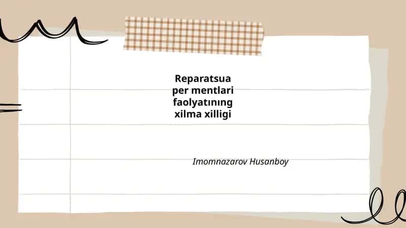 Reparatsua permentlari faoliyatı 1