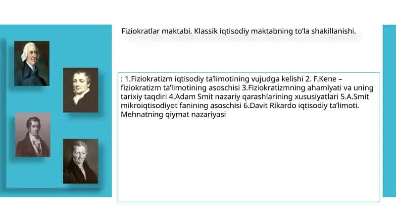 Fiziokratlar Maktabi 1