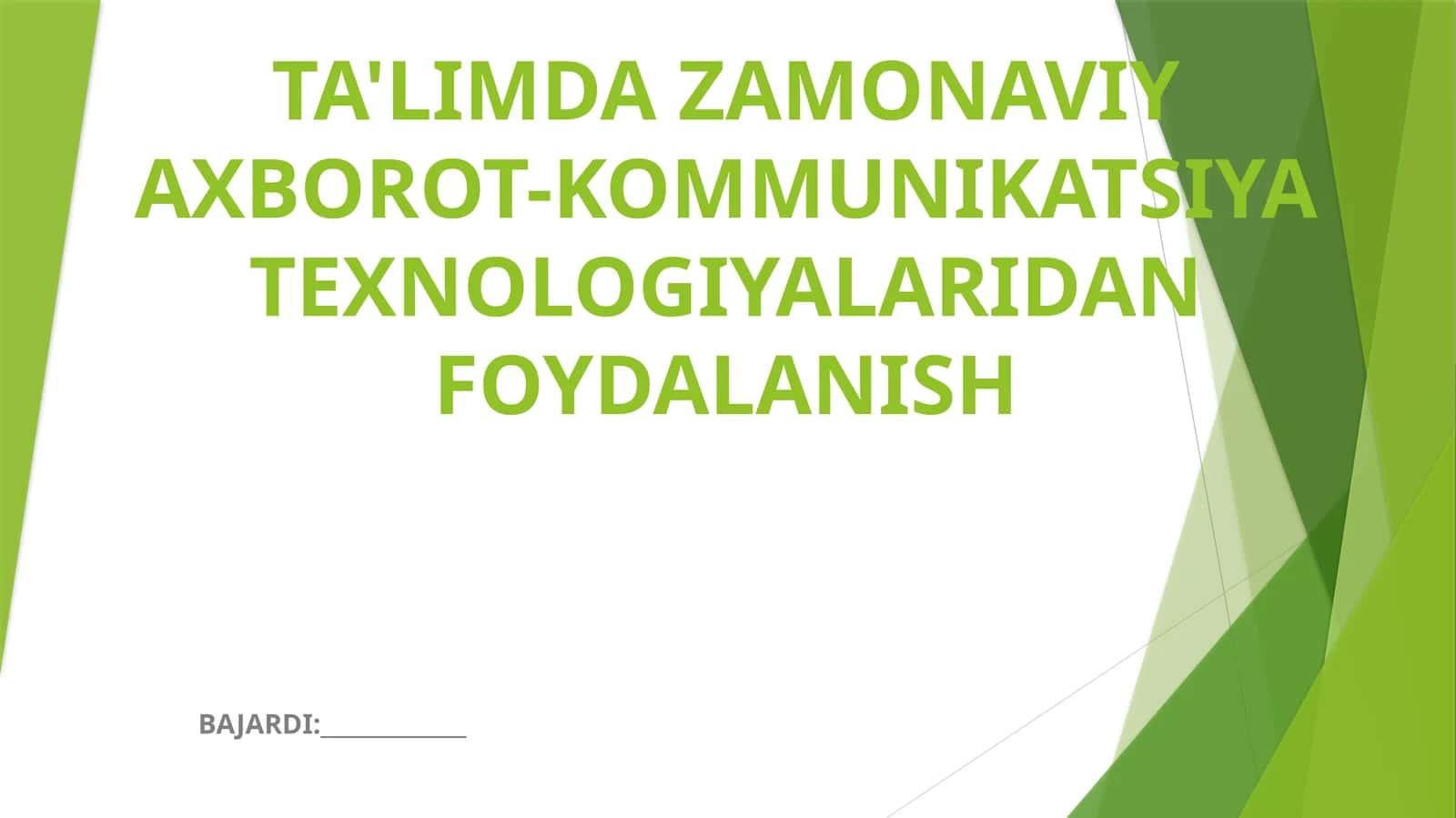 Axborot-kommunikatsiya texnologiyalari (AKT) ta'limi 1