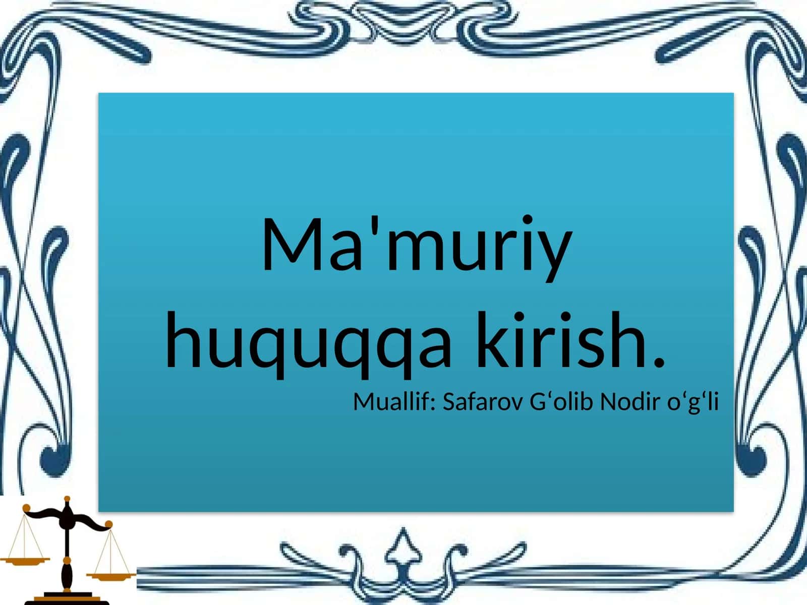 Ma’muriy huquq qarish 1