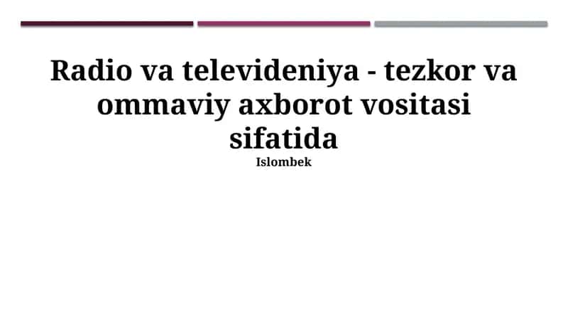 Radioeshittirishning afzalliklari 1