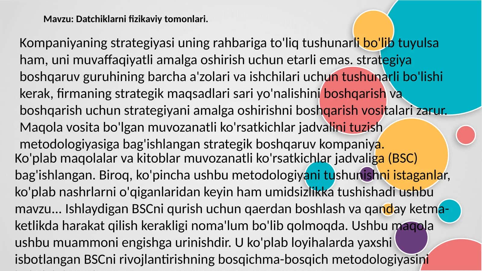 Strategik boshqaruv metodologiyasi 1