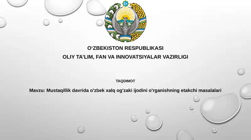 Mustaqillik davrida oʻzbek folklorshunosligi 1