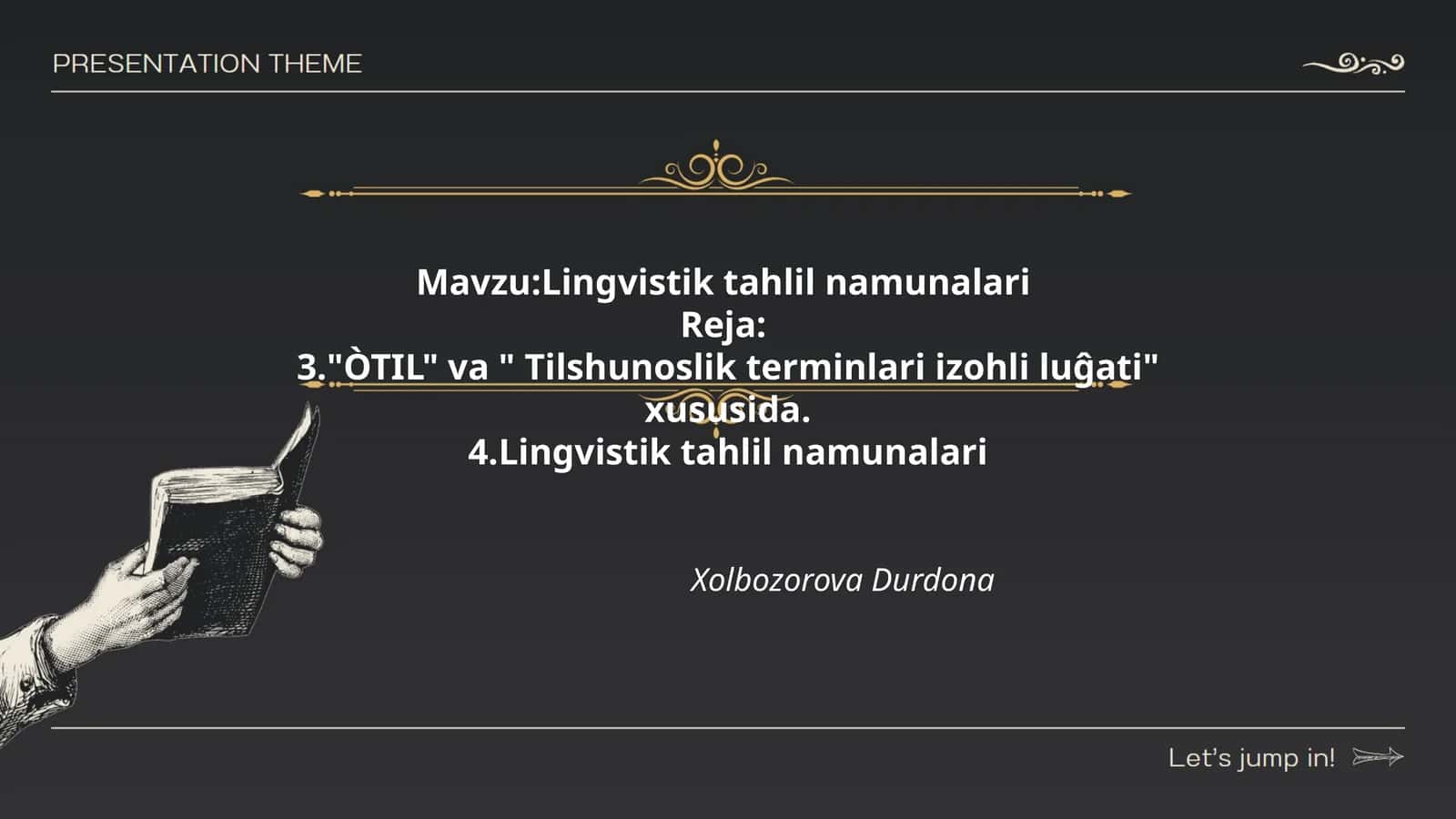 Lingvistik tahlil namunalari 1