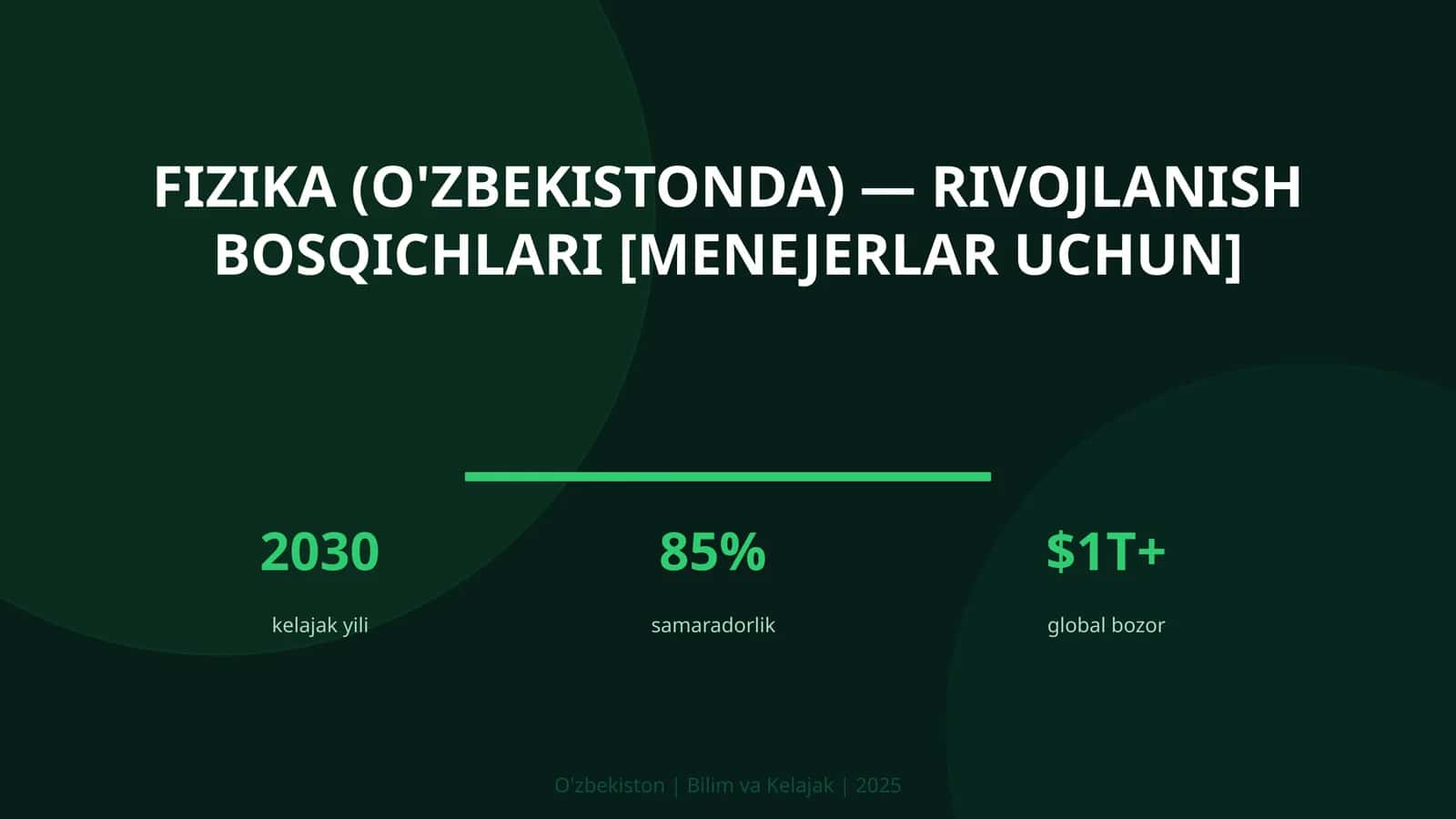 Fizika (O'zbekistonda) — rivojlanish bosqichlari [menejerlar uchun] 1