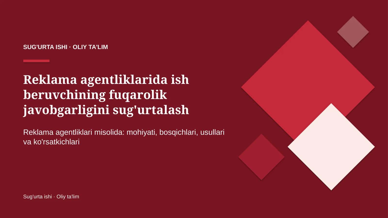 reklama agentliklarida ish beruvchining fuqarolik javobgarligini sug'urtalash 6504 1