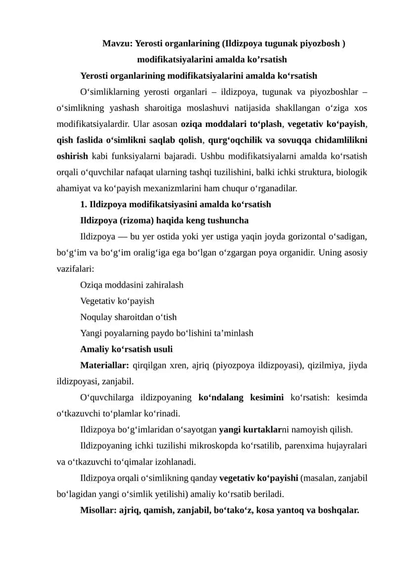 Ildizpoya modifikatsiyasi 1