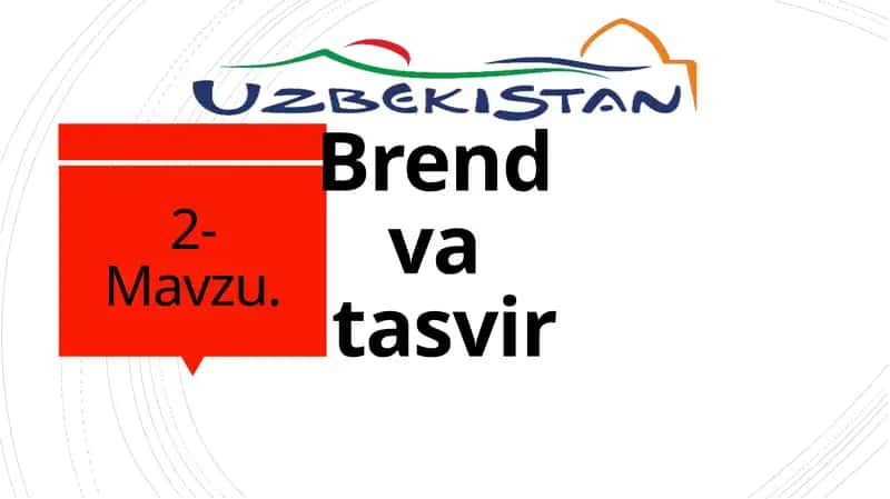 Brend va tasvir 1