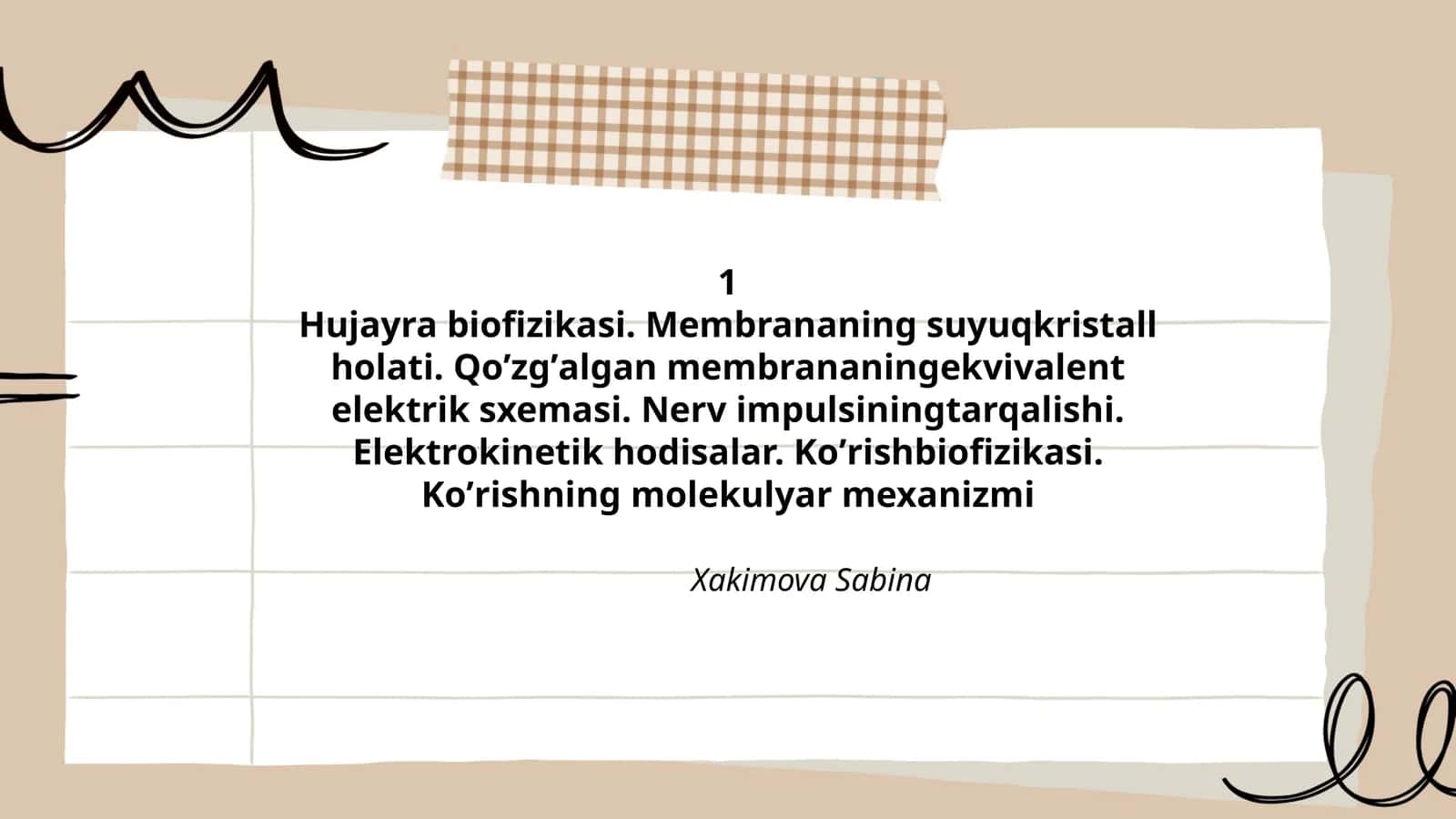 Hujayra biofizikasi 1